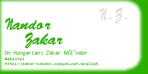 nandor zakar business card